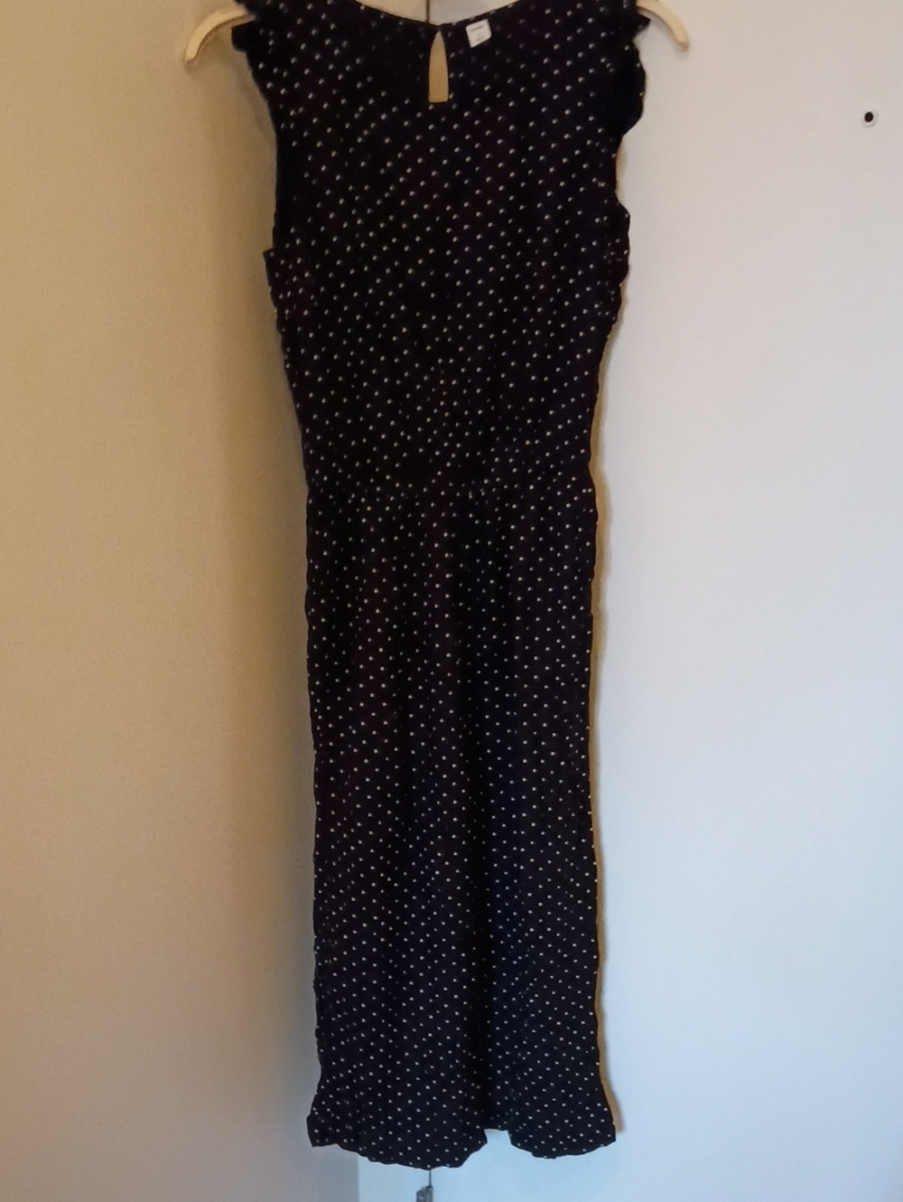 Navy Dress with White Polka Dots
